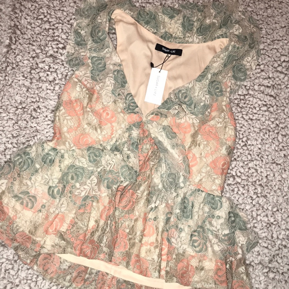 Colorful lace blouse